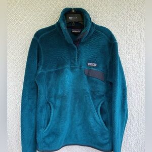Patagonia Women’s Snap-T Fleece Teal Pullover Polartec Thermal Pro  Re -Tool S